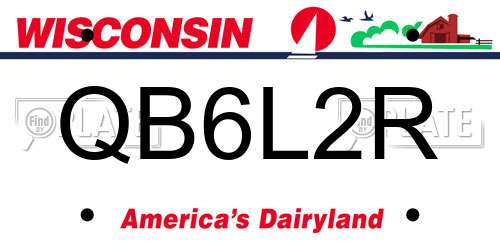 QB6L2R Wisconsin License Plate