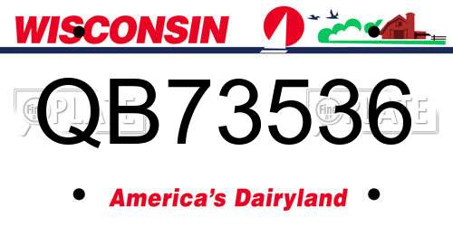 QB73536 Wisconsin License Plate