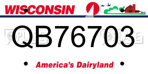 QB76703 Wisconsin License Plate