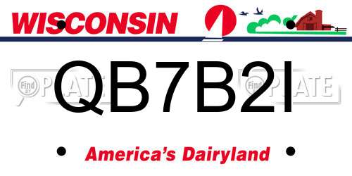 QB7B2I Wisconsin License Plate