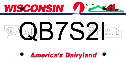 QB7S2I Wisconsin License Plate