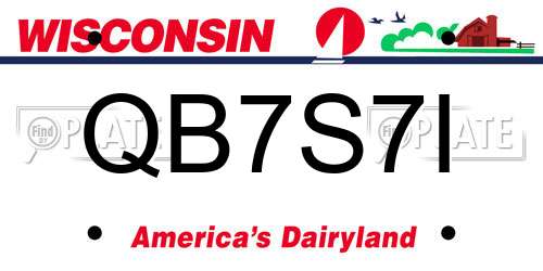 QB7S7I Wisconsin License Plate