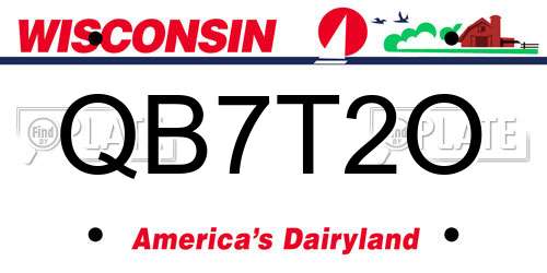 QB7T2O Wisconsin License Plate