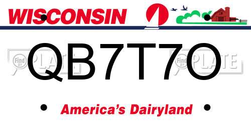 QB7T7O Wisconsin License Plate