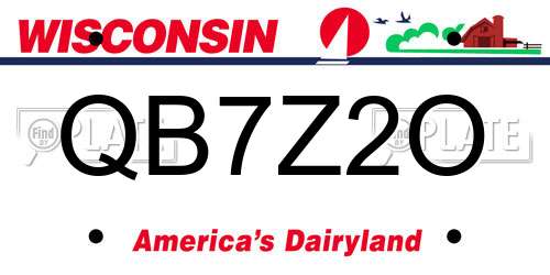 QB7Z2O Wisconsin License Plate