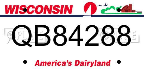 QB84288 Wisconsin License Plate