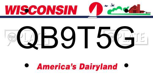 QB9T5G Wisconsin License Plate