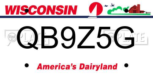 QB9Z5G Wisconsin License Plate
