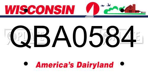 QBA0584 Wisconsin License Plate
