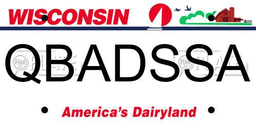 QBADSSA Wisconsin License Plate