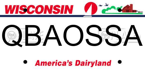 QBAOSSA Wisconsin License Plate