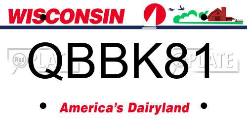QBBK81 Wisconsin License Plate