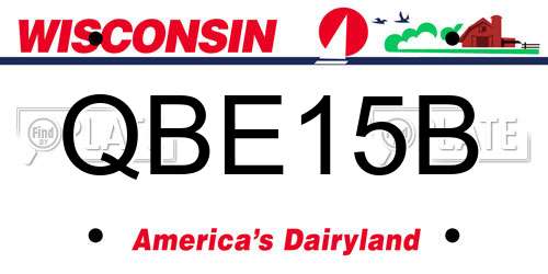 QBE15B Wisconsin License Plate