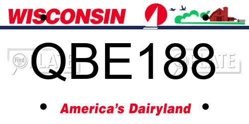QBE188 Wisconsin License Plate