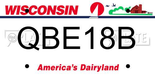 QBE18B Wisconsin License Plate