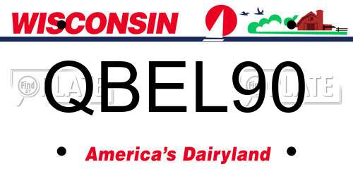 QBEL90 Wisconsin License Plate