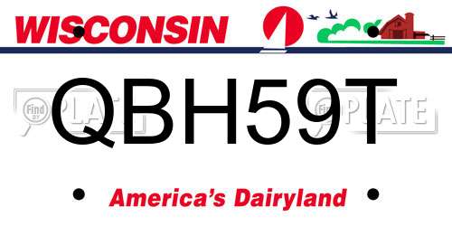 QBH59T Wisconsin License Plate