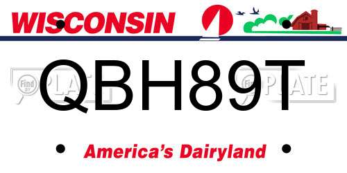 QBH89T Wisconsin License Plate