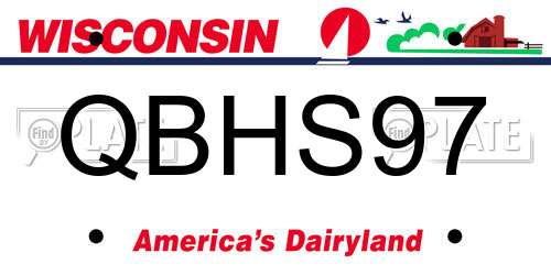 QBHS97 Wisconsin License Plate