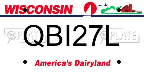 QBI27L Wisconsin License Plate