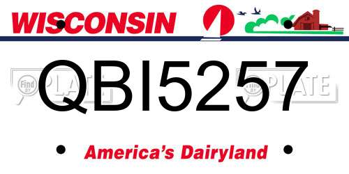 QBI5257 Wisconsin License Plate