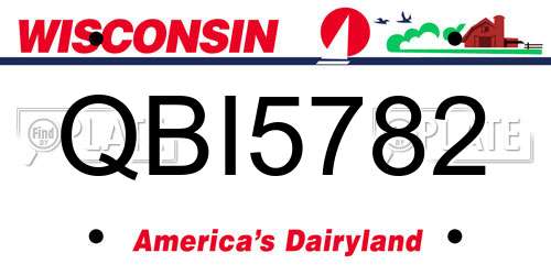 QBI5782 Wisconsin License Plate