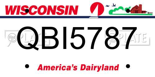 QBI5787 Wisconsin License Plate