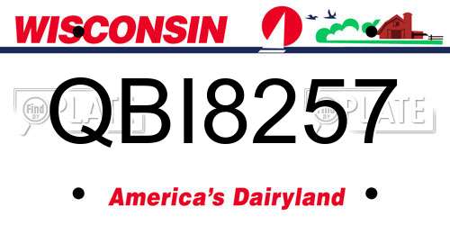 QBI8257 Wisconsin License Plate