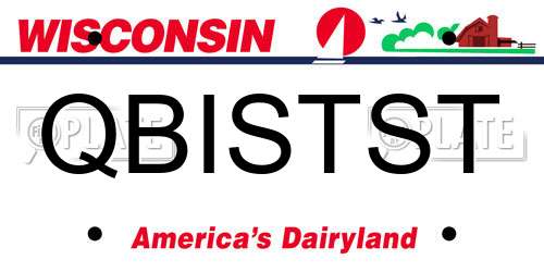 QBISTST Wisconsin License Plate