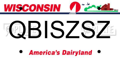 QBISZSZ Wisconsin License Plate