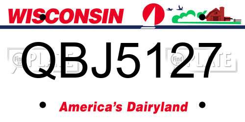 QBJ5127 Wisconsin License Plate