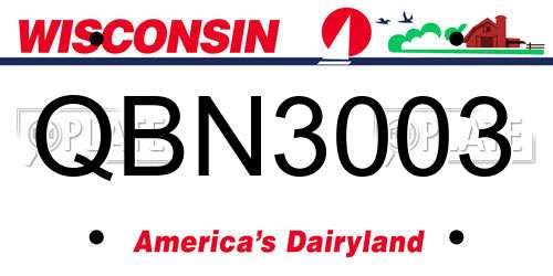 QBN3003 Wisconsin License Plate