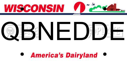 QBNEDDE Wisconsin License Plate