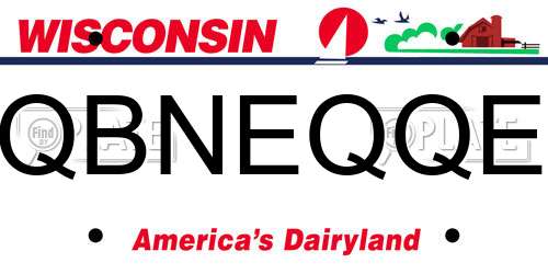 QBNEQQE Wisconsin License Plate