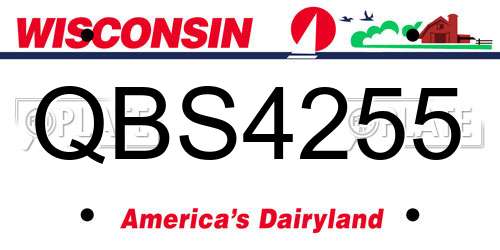 QBS4255 Wisconsin License Plate