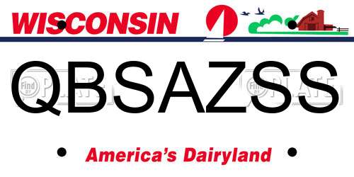 QBSAZSS Wisconsin License Plate