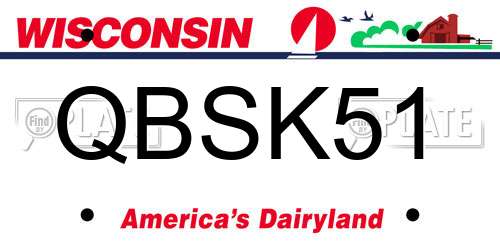 QBSK51 Wisconsin License Plate