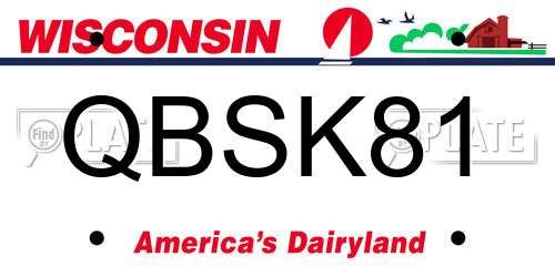 QBSK81 Wisconsin License Plate