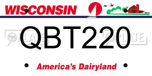 QBT220 Wisconsin License Plate
