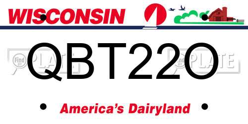 QBT22O Wisconsin License Plate
