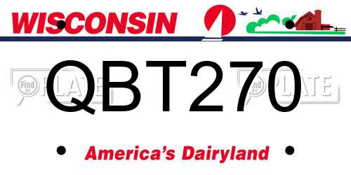 QBT270 Wisconsin License Plate