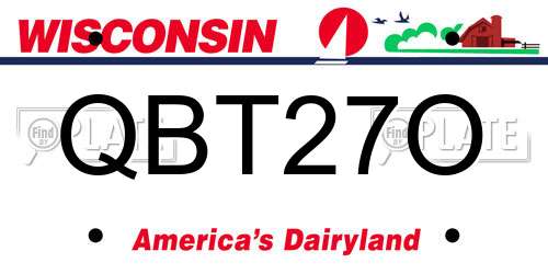 QBT27O Wisconsin License Plate