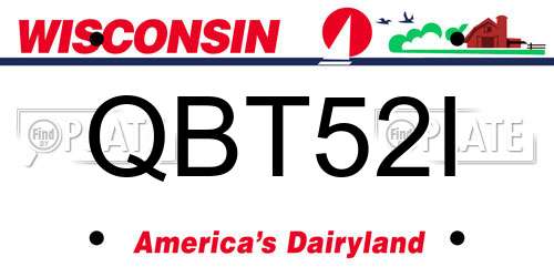 QBT52I Wisconsin License Plate