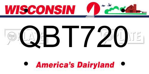QBT720 Wisconsin License Plate