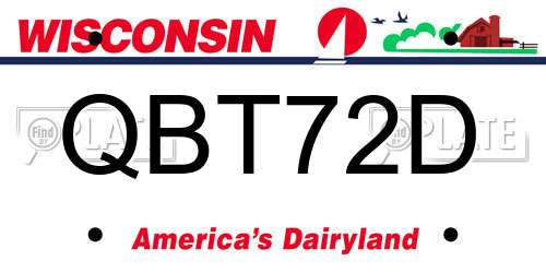 QBT72D Wisconsin License Plate