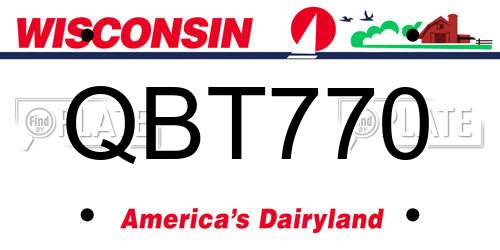 QBT770 Wisconsin License Plate