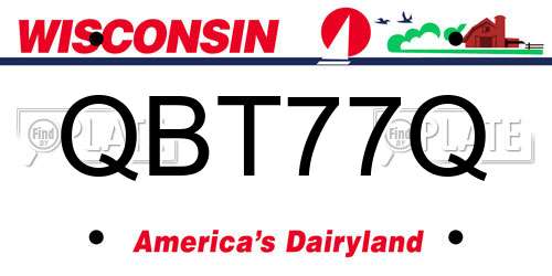 QBT77Q Wisconsin License Plate