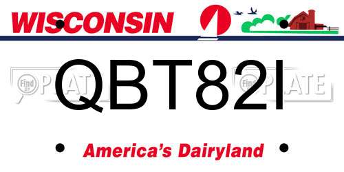 QBT82I Wisconsin License Plate