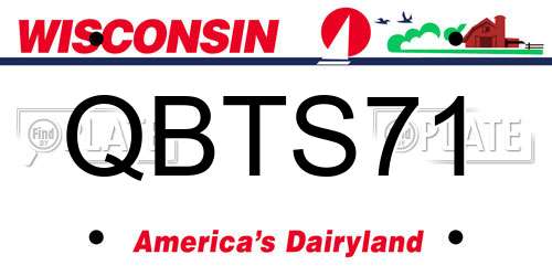 QBTS71 Wisconsin License Plate