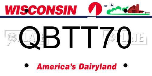 QBTT70 Wisconsin License Plate